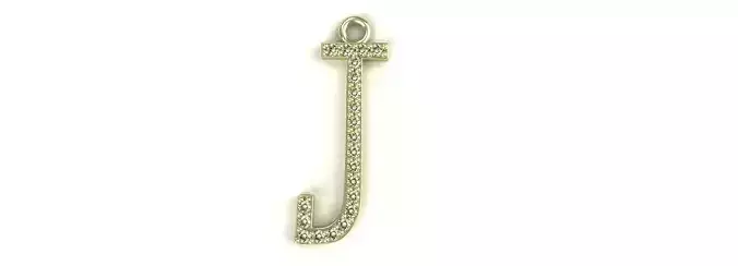 Letter J Diamond Pendant Gold Silver Platinum Luxury Jewelry
