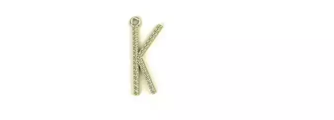 Diamond Letter K Pendant Gold Silver Platinum Luxury Jewelry