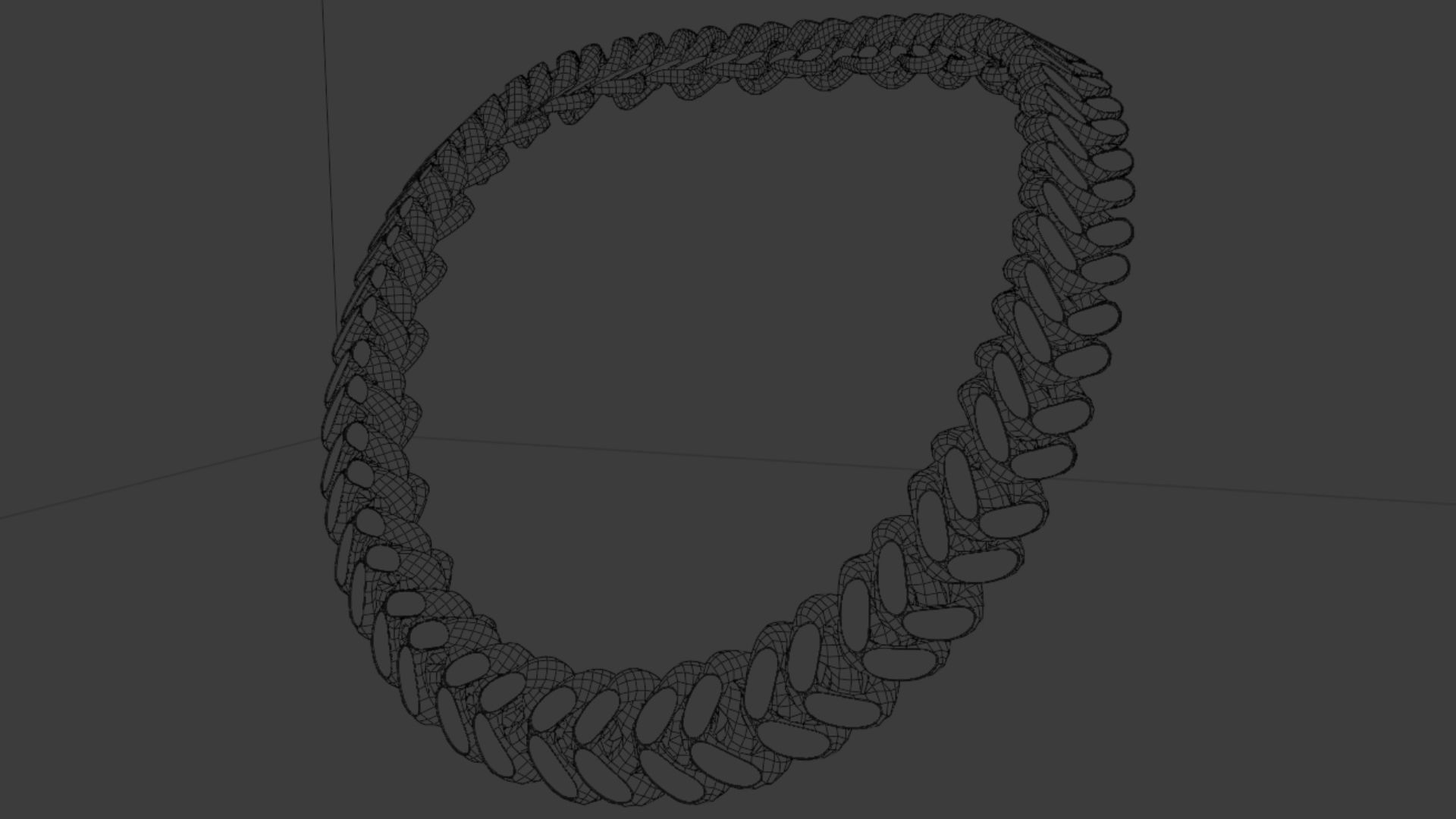 Gold Interlocking Diamond Link Chain - Textured Diamonds Low-poly 3D model_5