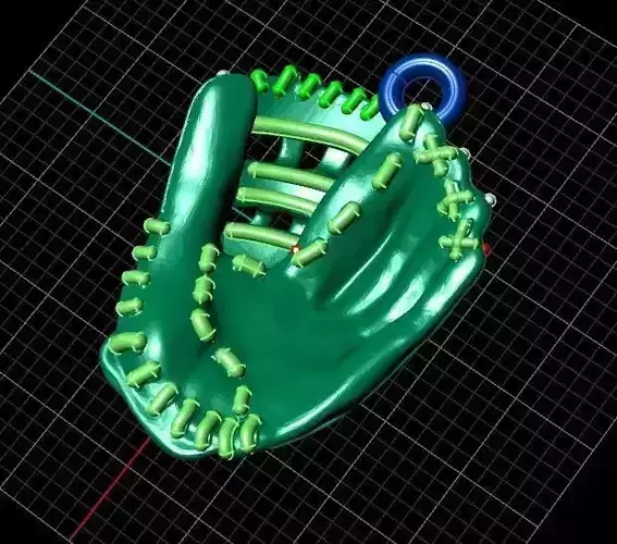 baseball glove with raised extra detail