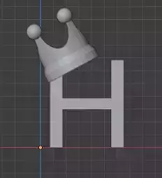 H Intial with Crown pendant
