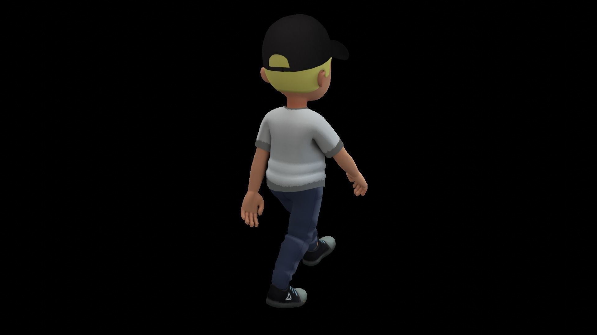 Cartoon boy bully Low-poly 3D model_9