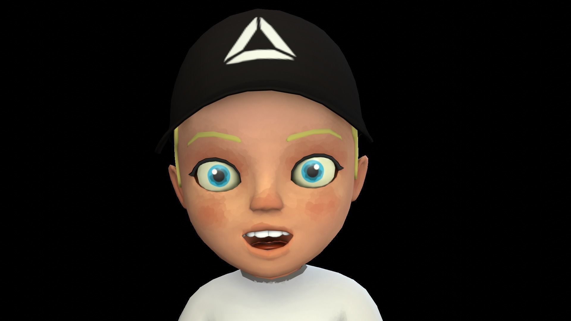 Cartoon boy bully Low-poly 3D model_5