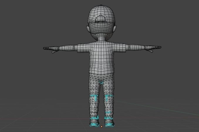 Cartoon boy bully Low-poly 3D model_12