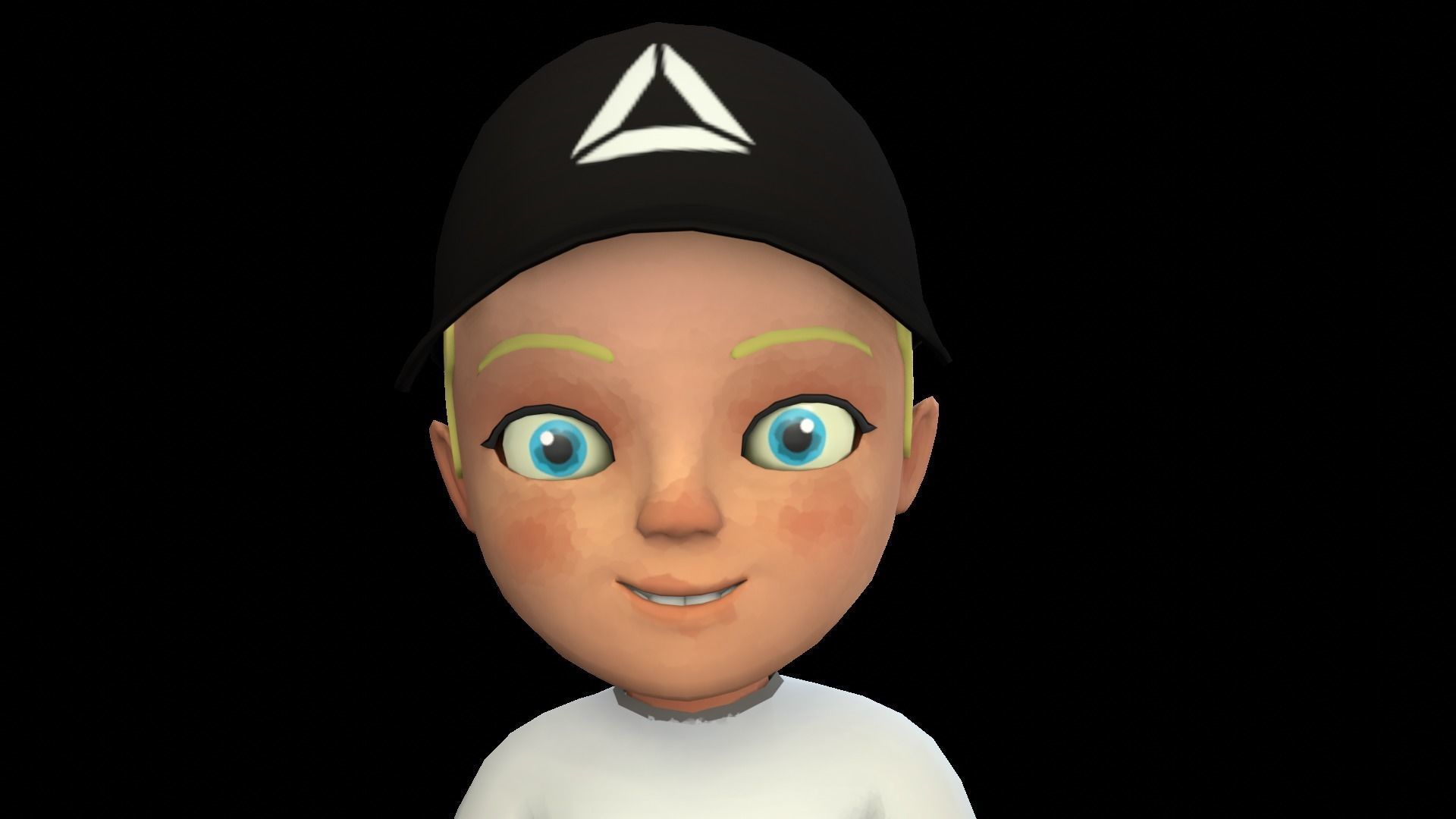 Cartoon boy bully Low-poly 3D model_1