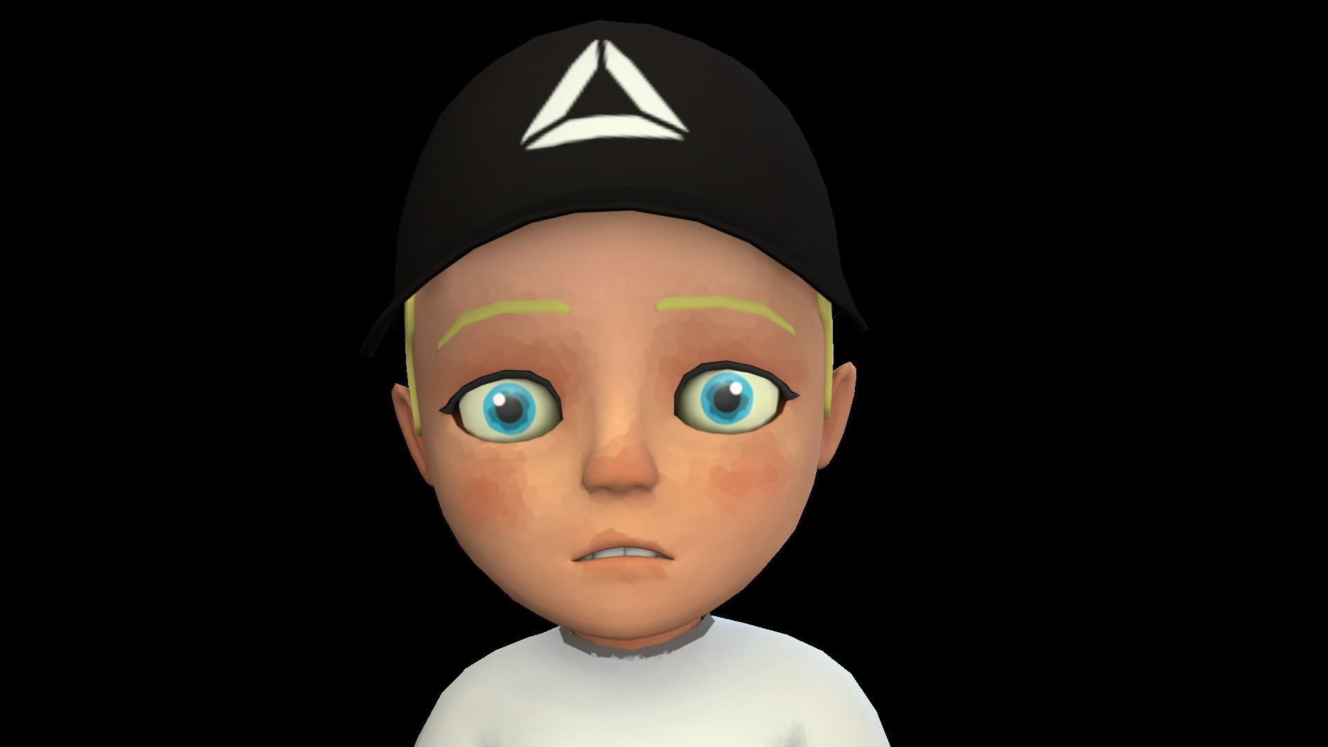 Cartoon boy bully Low-poly 3D model_2