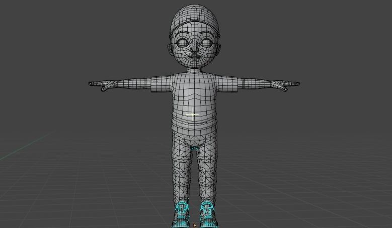 Cartoon boy bully Low-poly 3D model_11