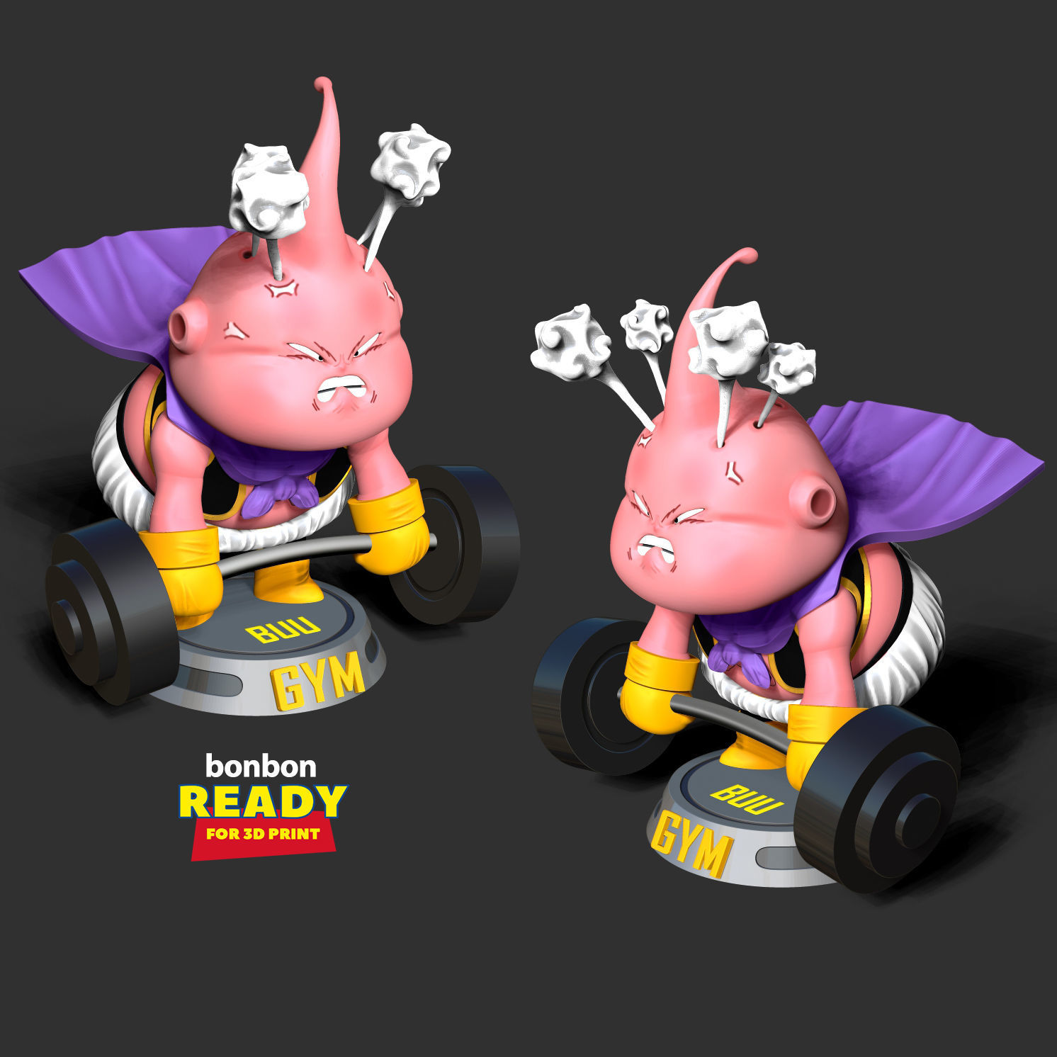 Buu with gym 3D print model_4