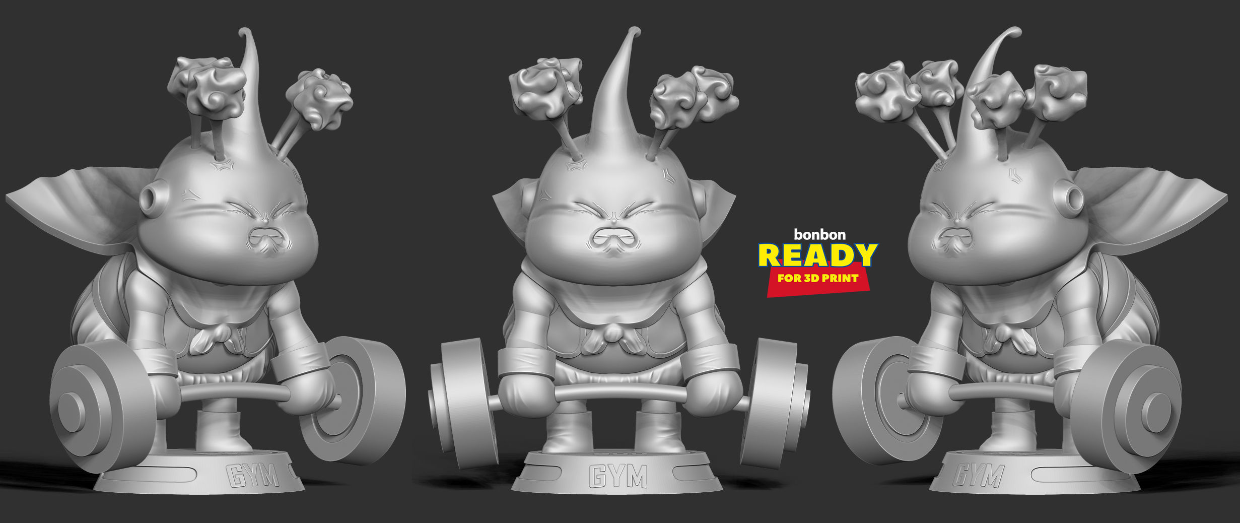Buu with gym 3D print model_3
