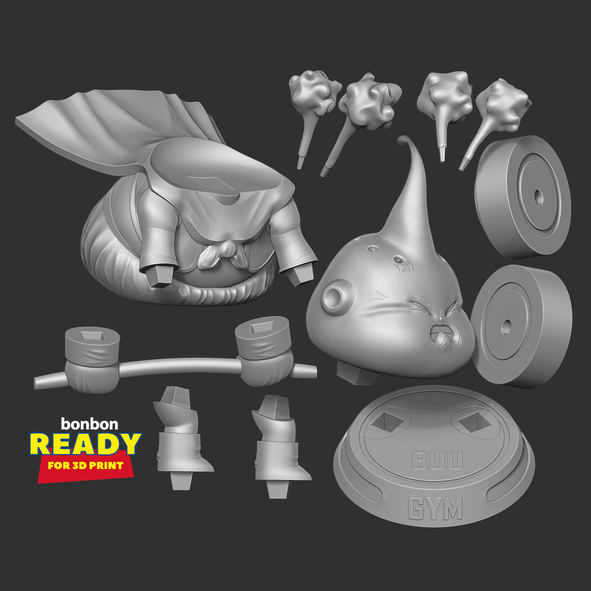 Buu with gym 3D print model_2