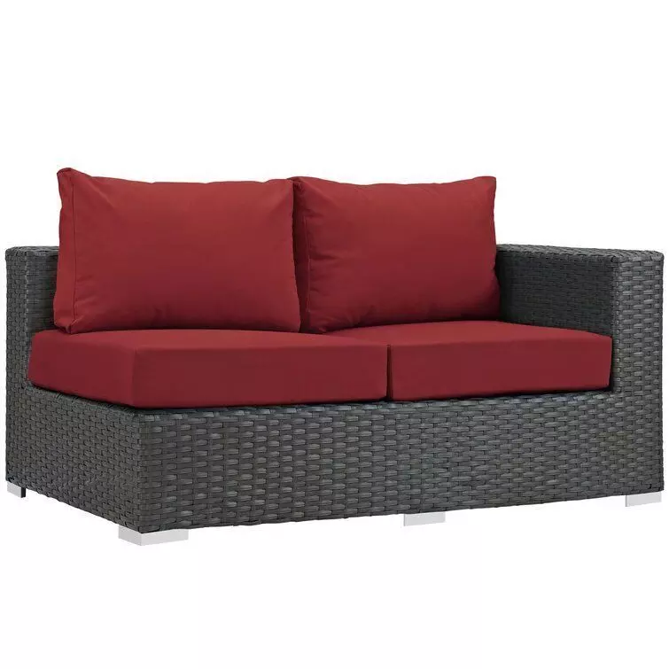 Wide Outdoor Loveseat with Sunbrella Cushions 3D model_0
