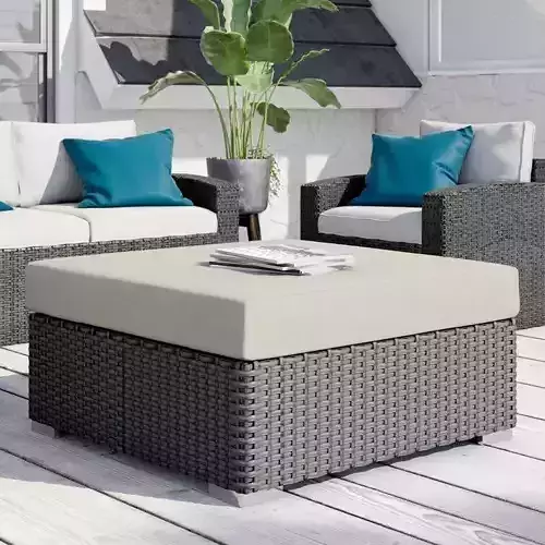 Tripp Outdoor Ottoman with Sunbrella Cushions 3D model