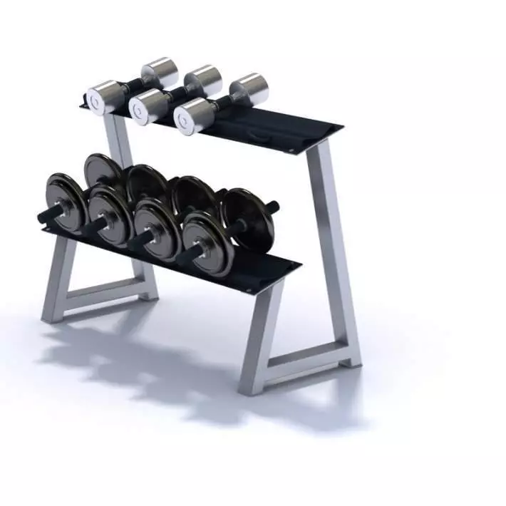 Dumbbell Rack With Dumbbells 3D model_0