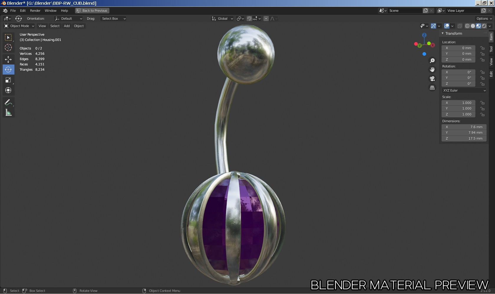 Navel belly-button piercing jewellery-jewelry 3D model set 3D model_8