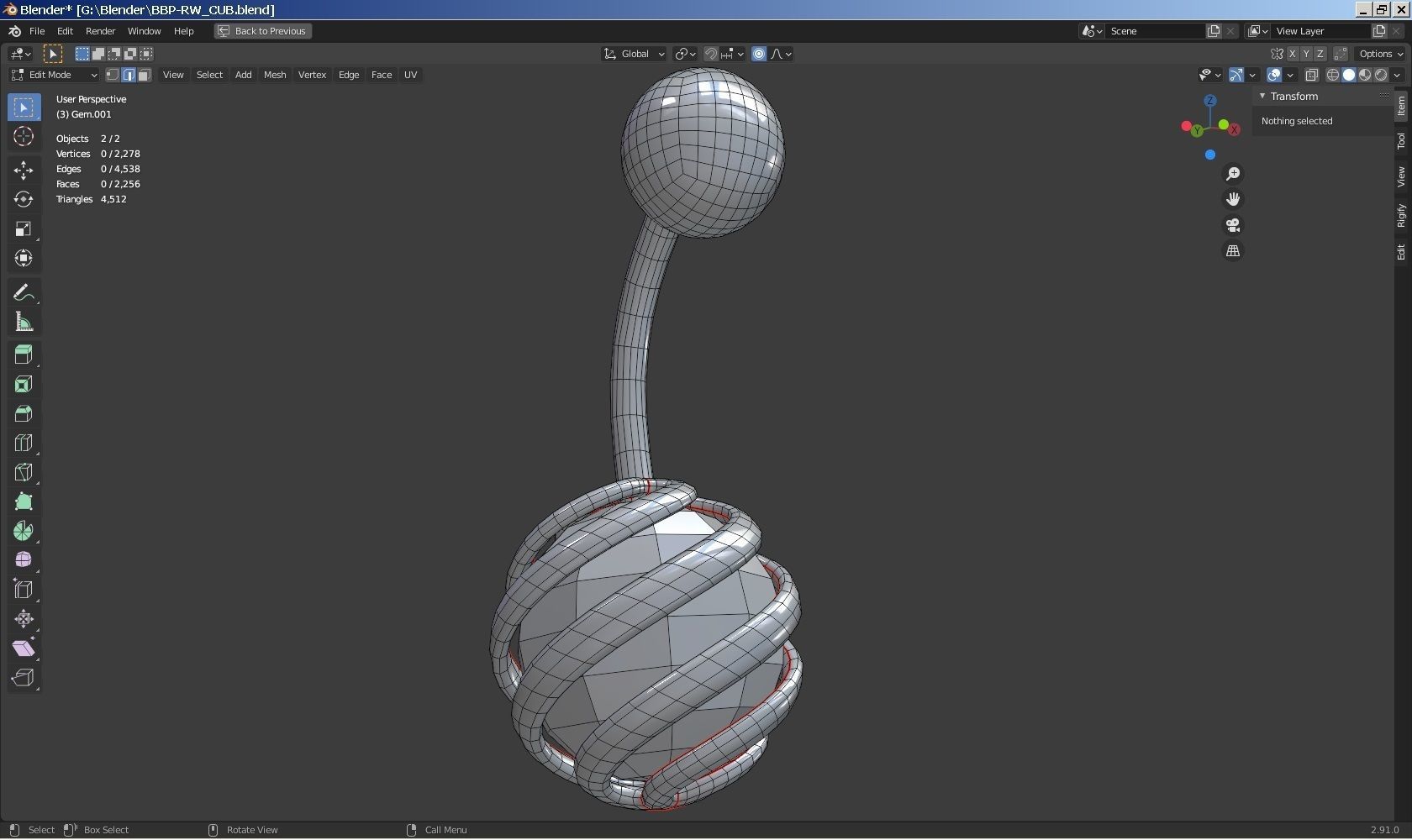 Navel belly-button piercing jewellery-jewelry 3D model set 3D model_5