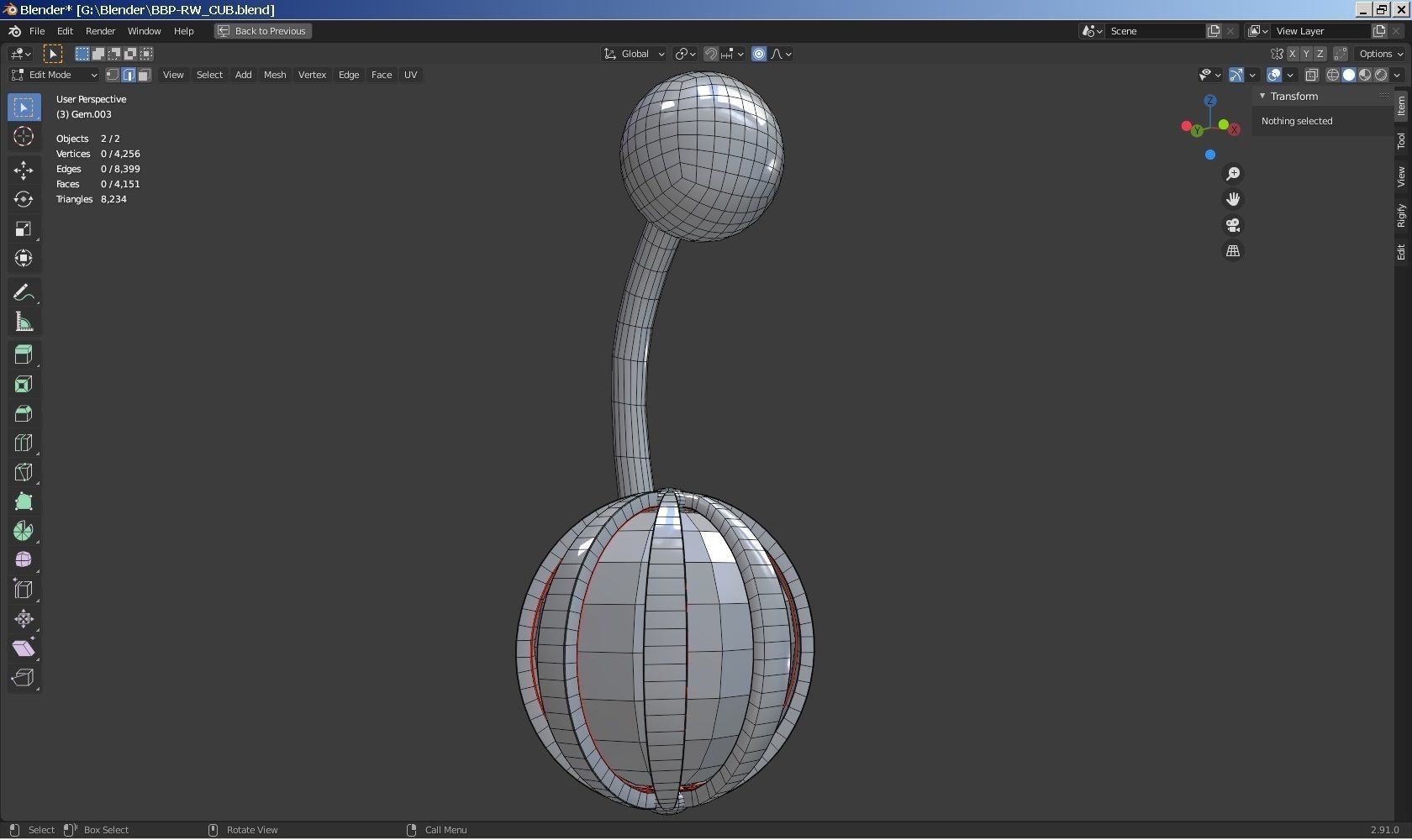 Navel belly-button piercing jewellery-jewelry 3D model set 3D model_9