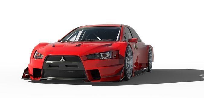 LANCER EVO 2015 WIDE BODY  Low-poly 3D model