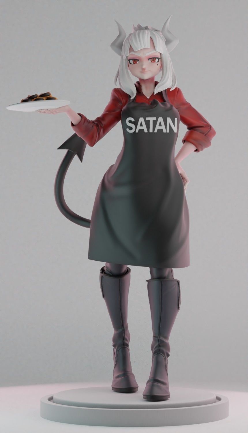 helltaker Lucifer suit apron 3D print model_1
