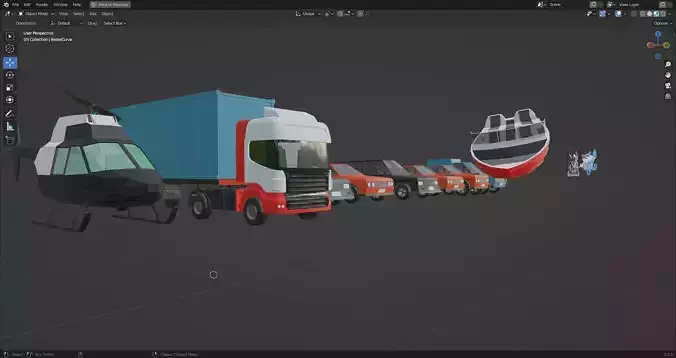 low poly vehicles asset pack  Low-poly 3D model