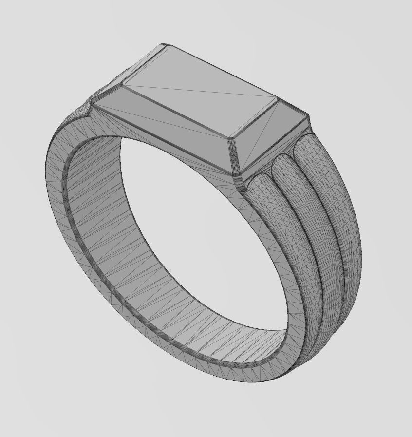 Chamfred top rounded shank rectangular signet US sizes 5to10 3D print model_13