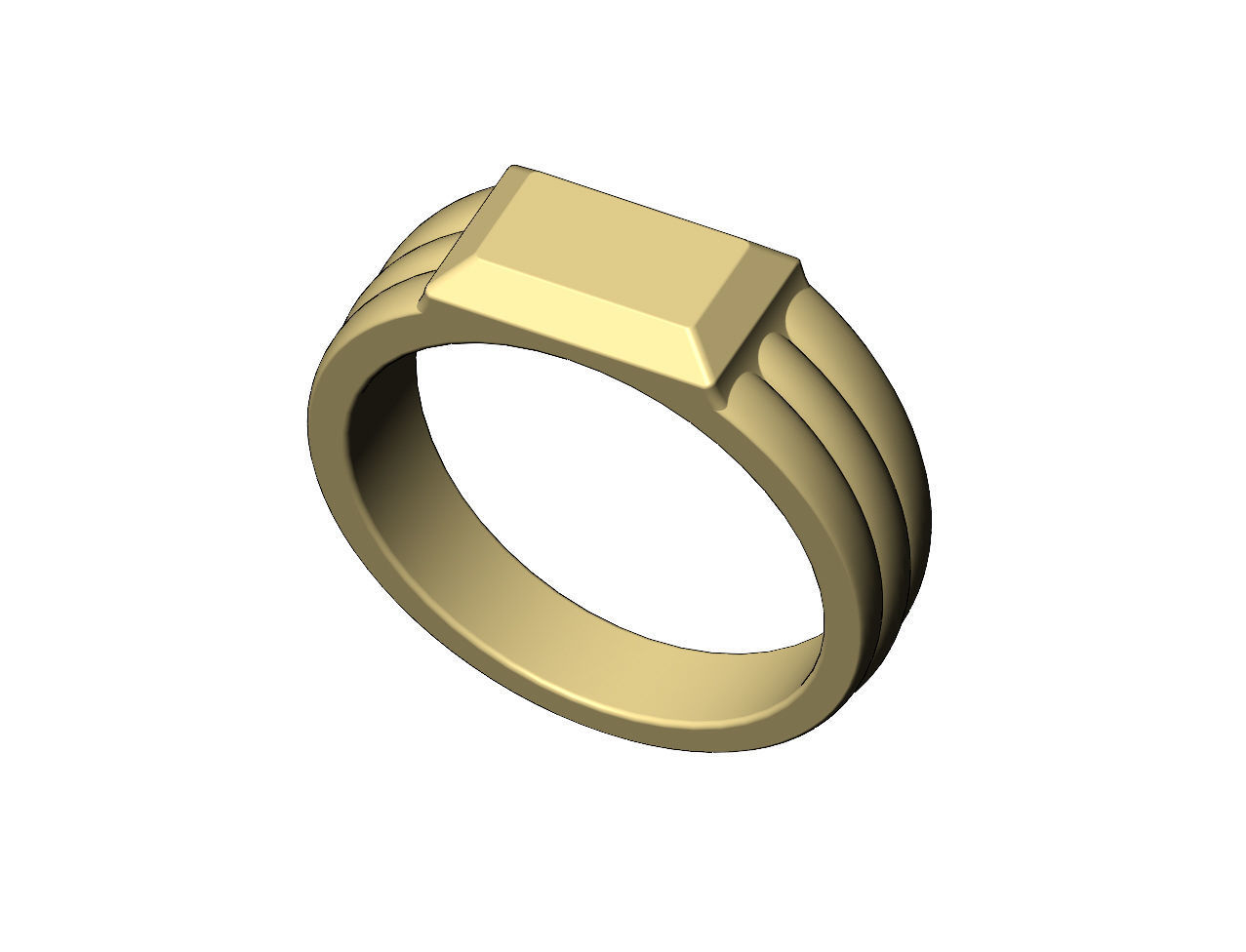 Chamfred top rounded shank rectangular signet US sizes 5to10 3D print model_5