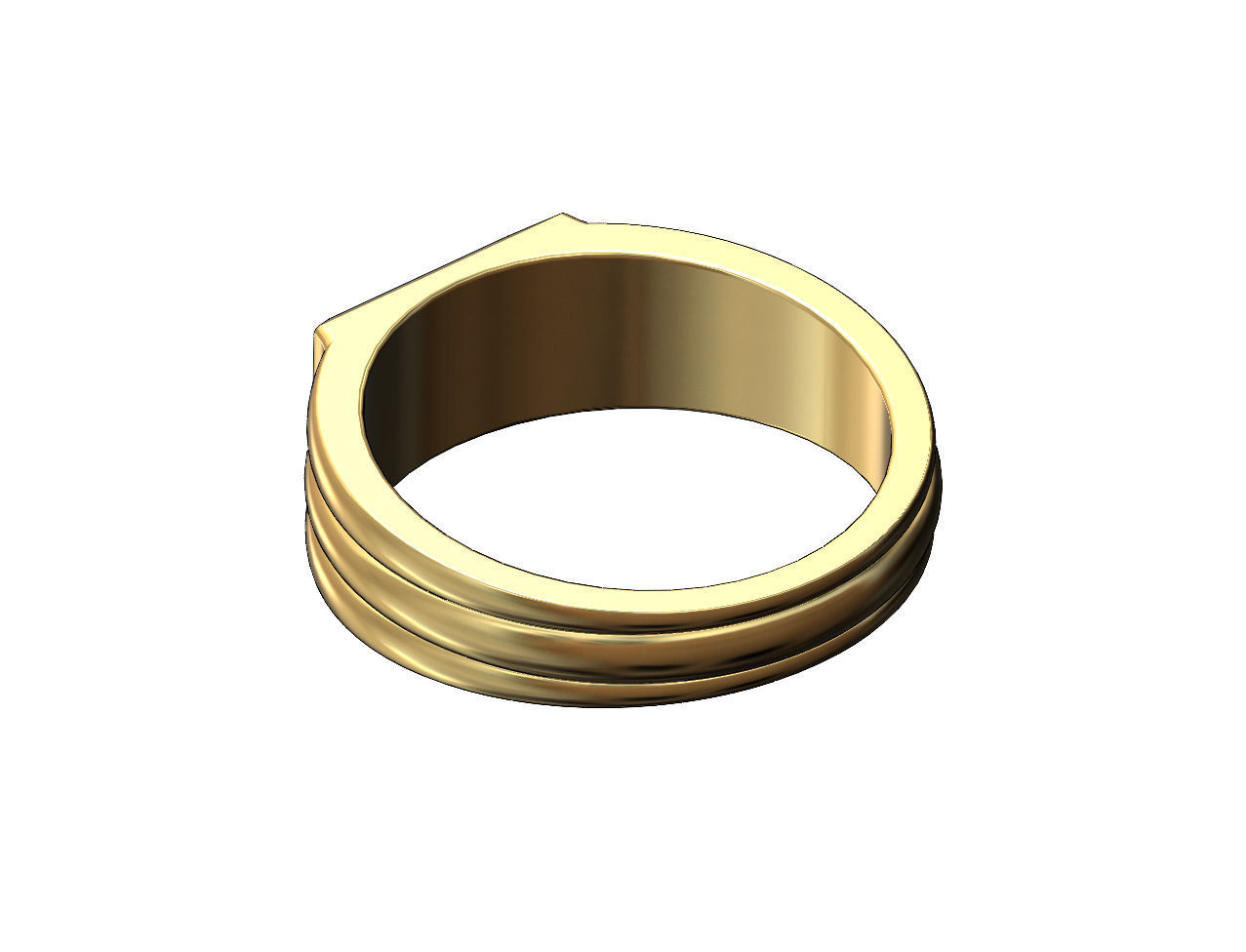 Chamfred top rounded shank rectangular signet US sizes 5to10 3D print model_4