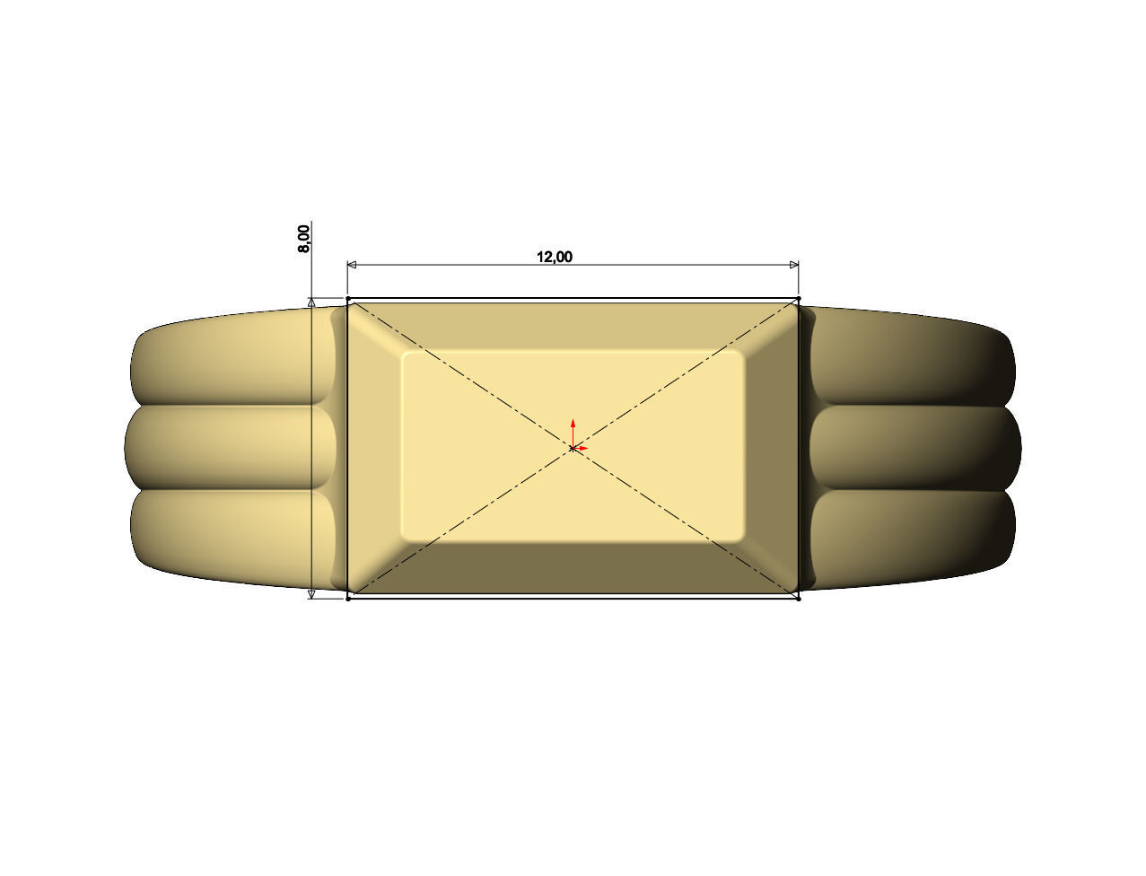 Chamfred top rounded shank rectangular signet US sizes 5to10 3D print model_6