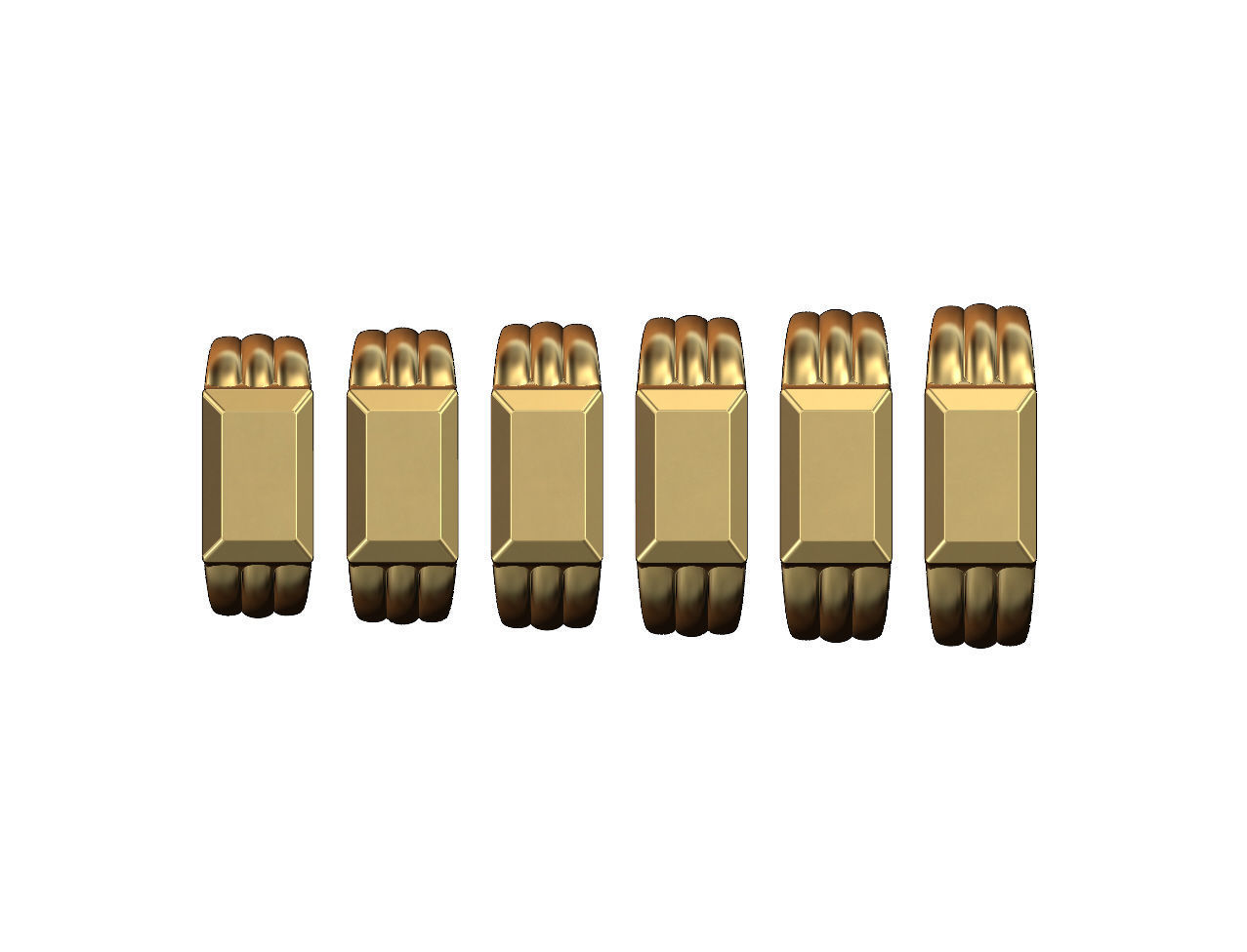 Chamfred top rounded shank rectangular signet US sizes 5to10 3D print model_2