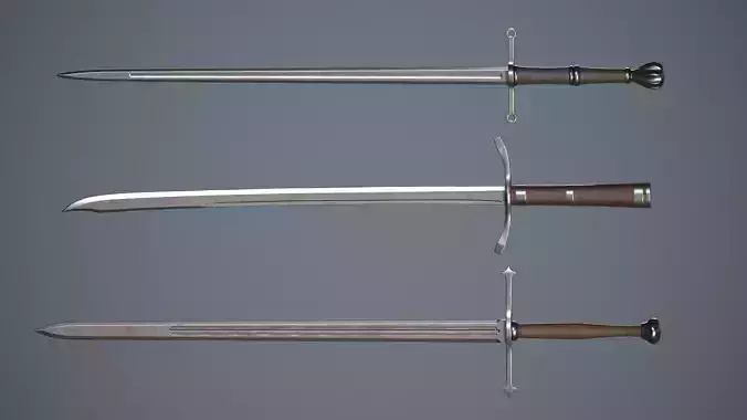 Two-handed swords  Low-poly 3D model