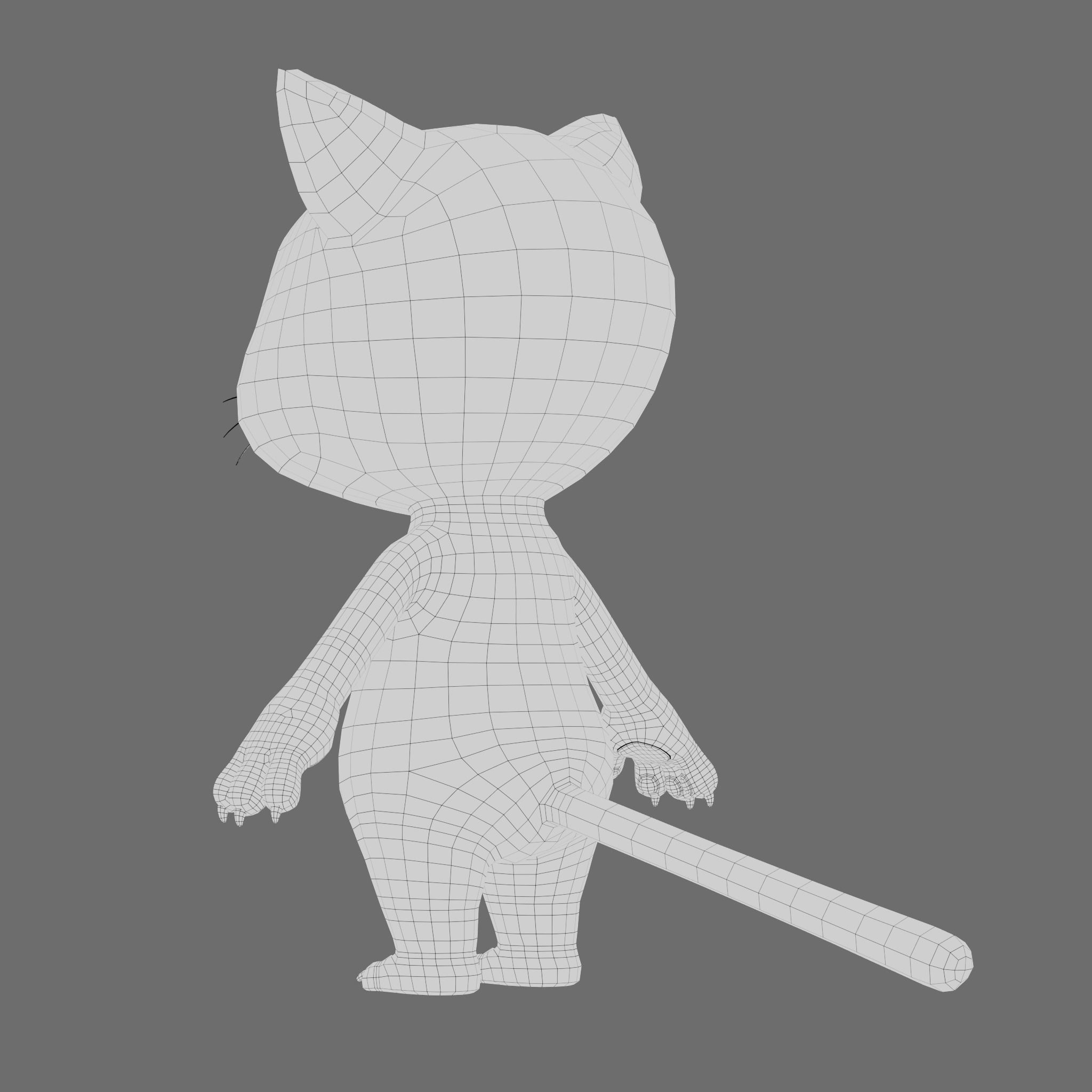 Cat cartoon character modeling textures 3D model_9