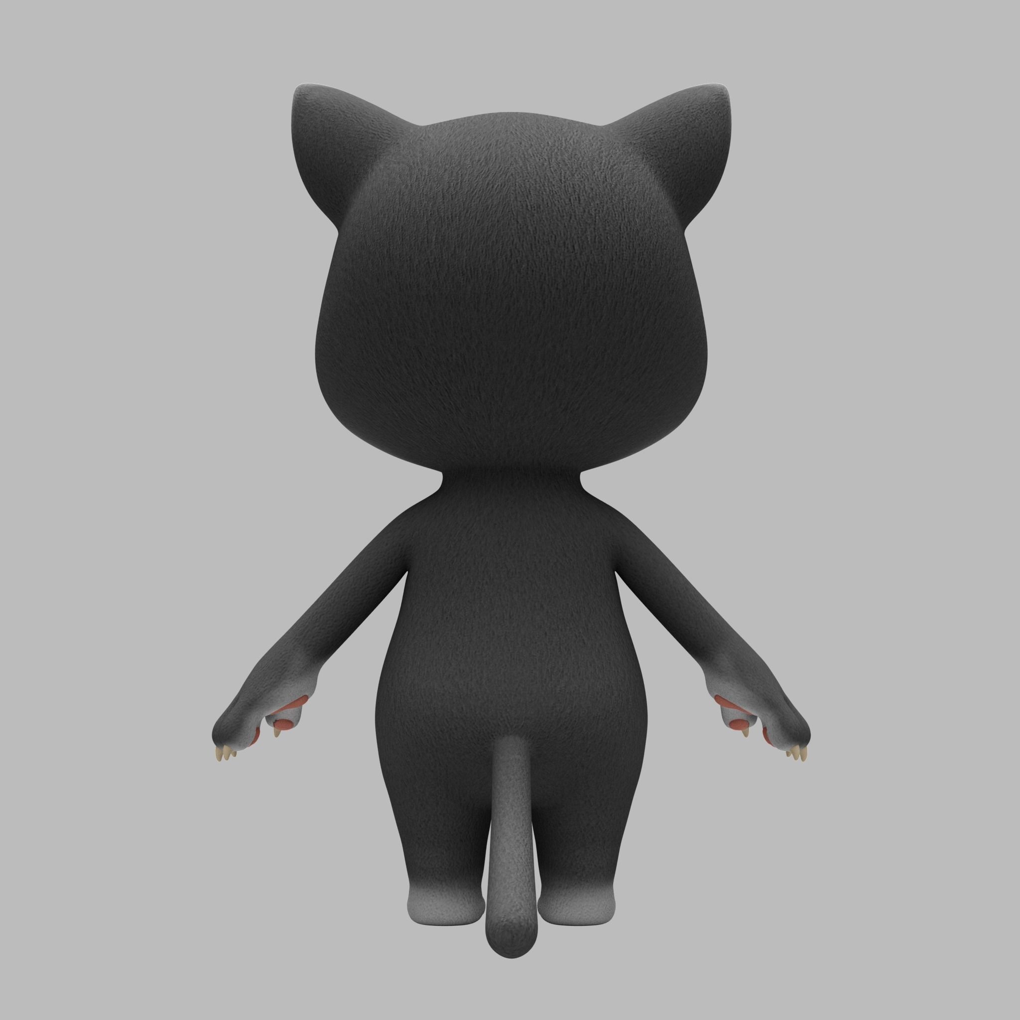 Cat cartoon character modeling textures 3D model_5