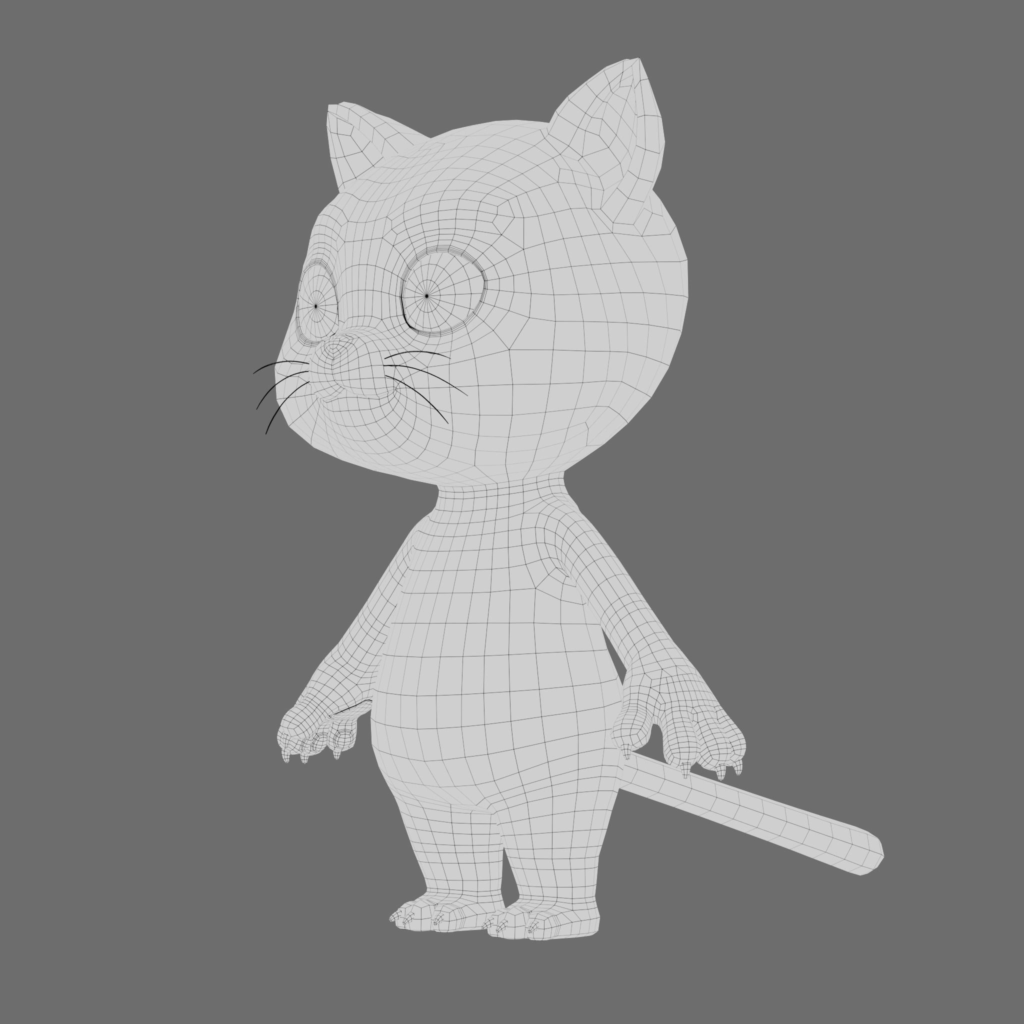 Cat cartoon character modeling textures 3D model_7