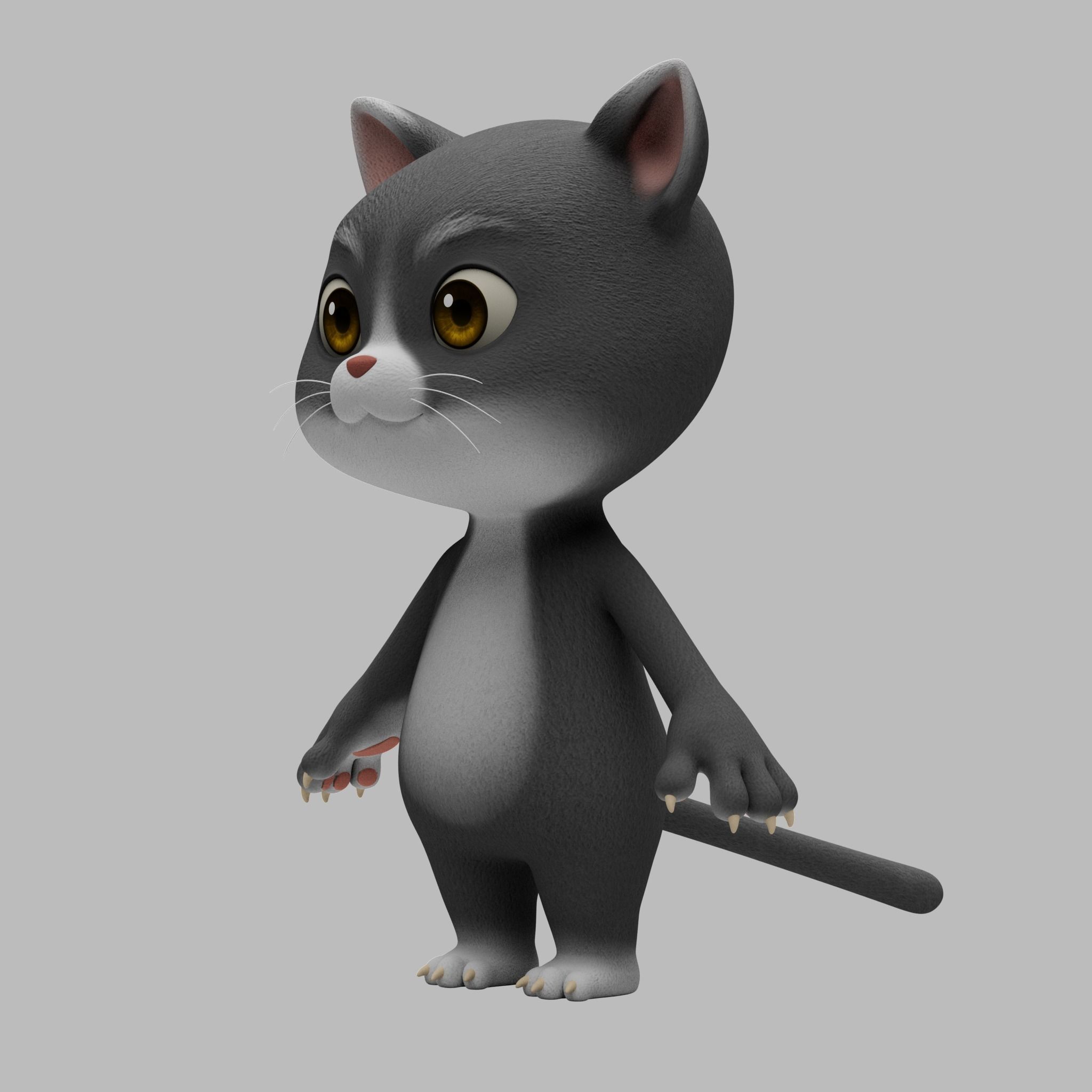 Cat cartoon character modeling textures 3D model_2