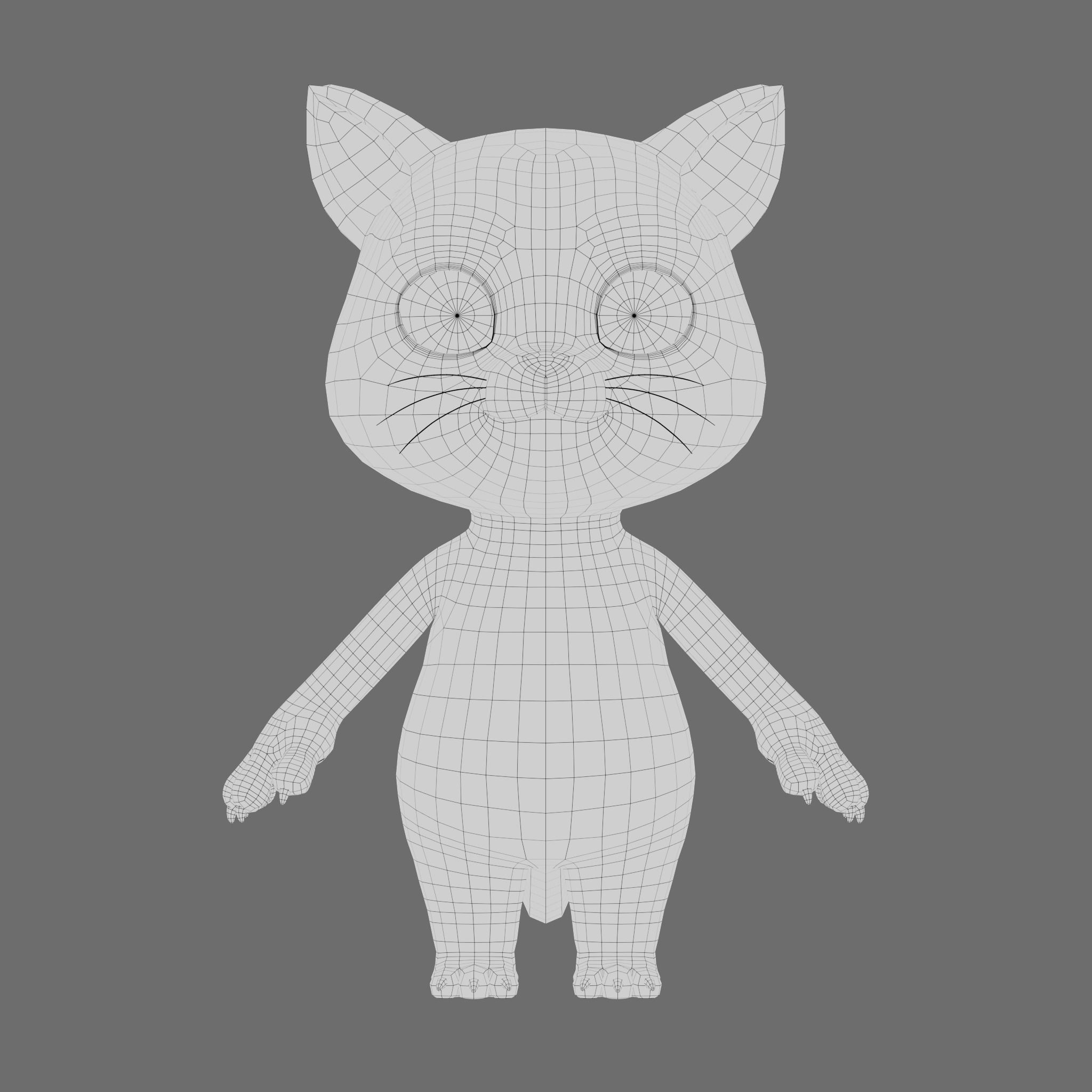 Cat cartoon character modeling textures 3D model_6