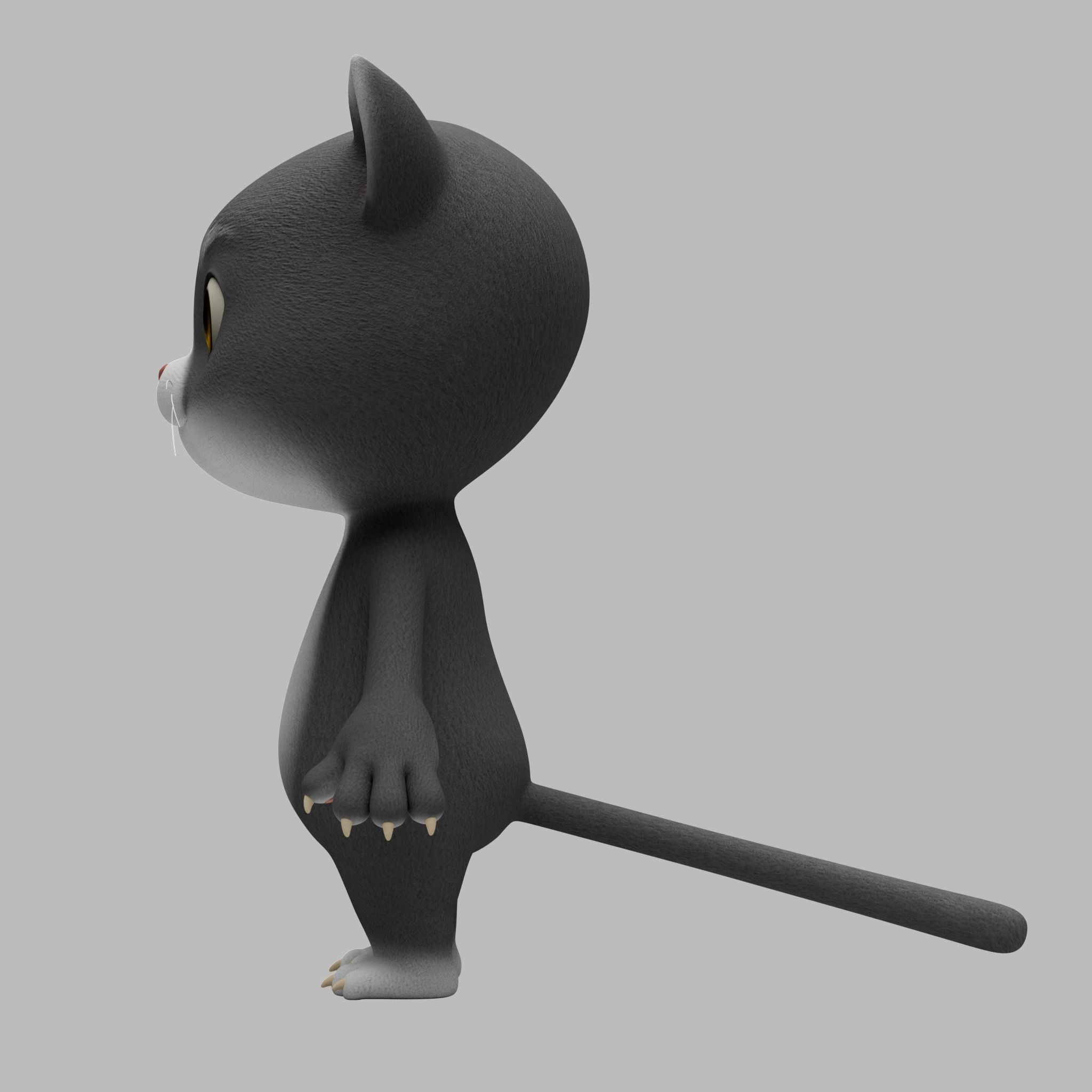 Cat cartoon character modeling textures 3D model_3