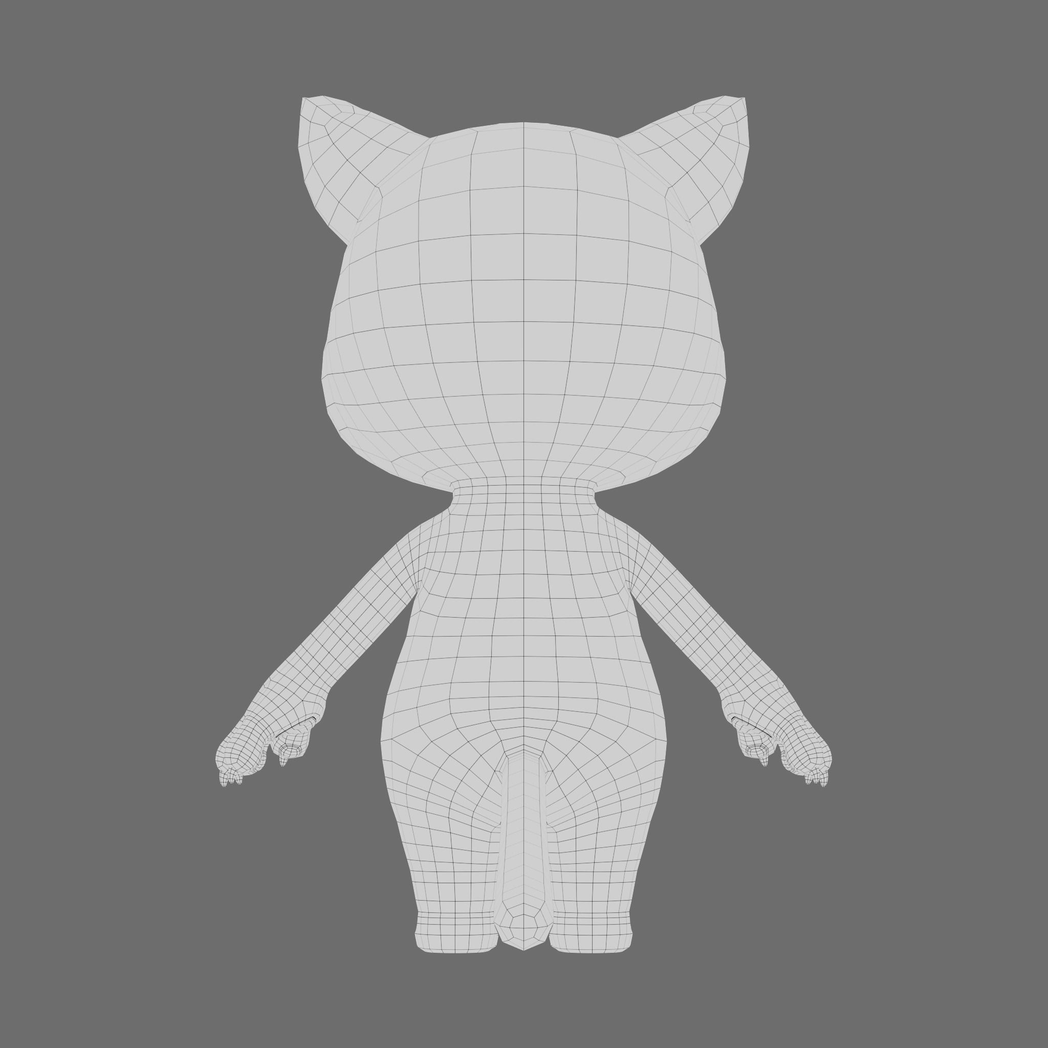 Cat cartoon character modeling textures 3D model_10