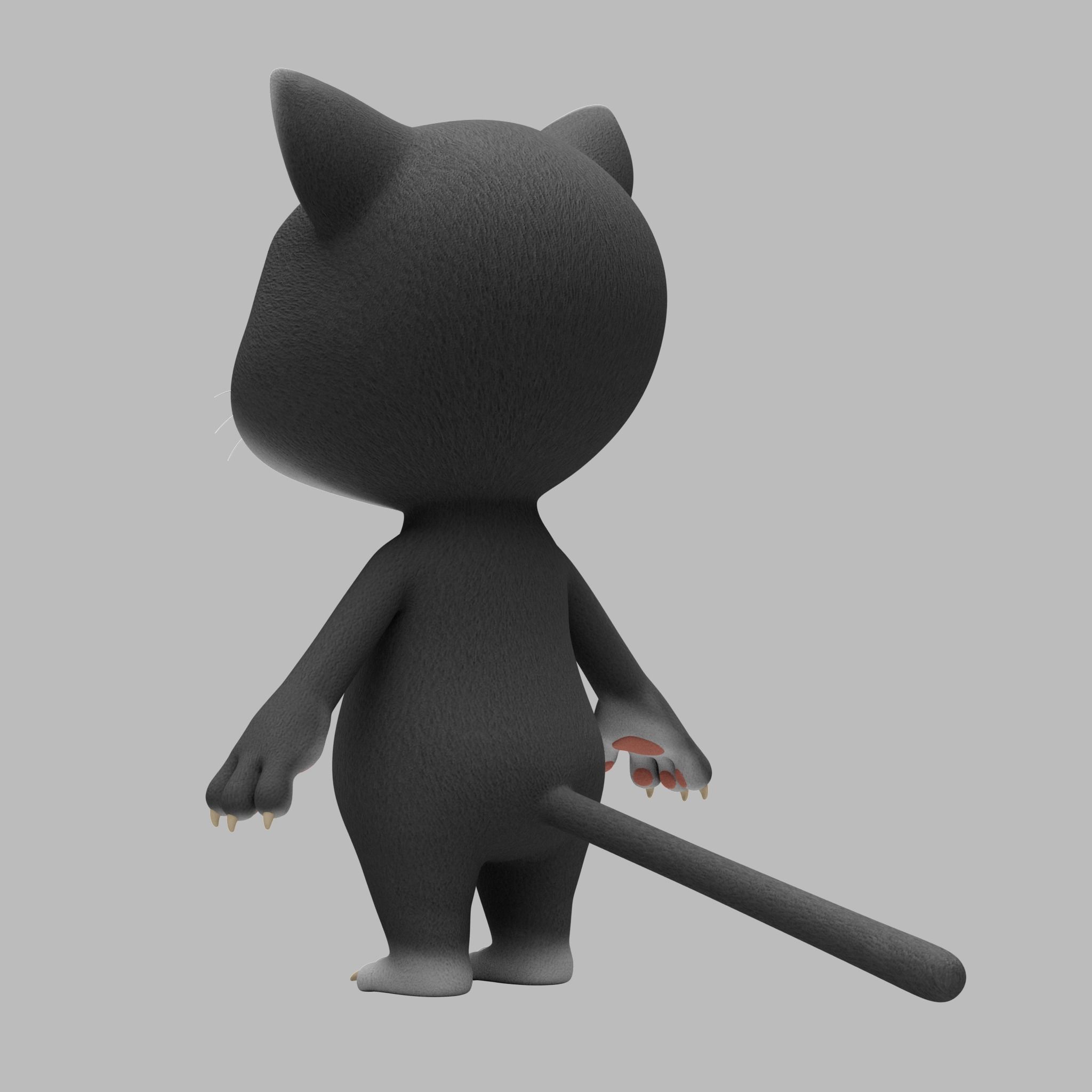 Cat cartoon character modeling textures 3D model_4