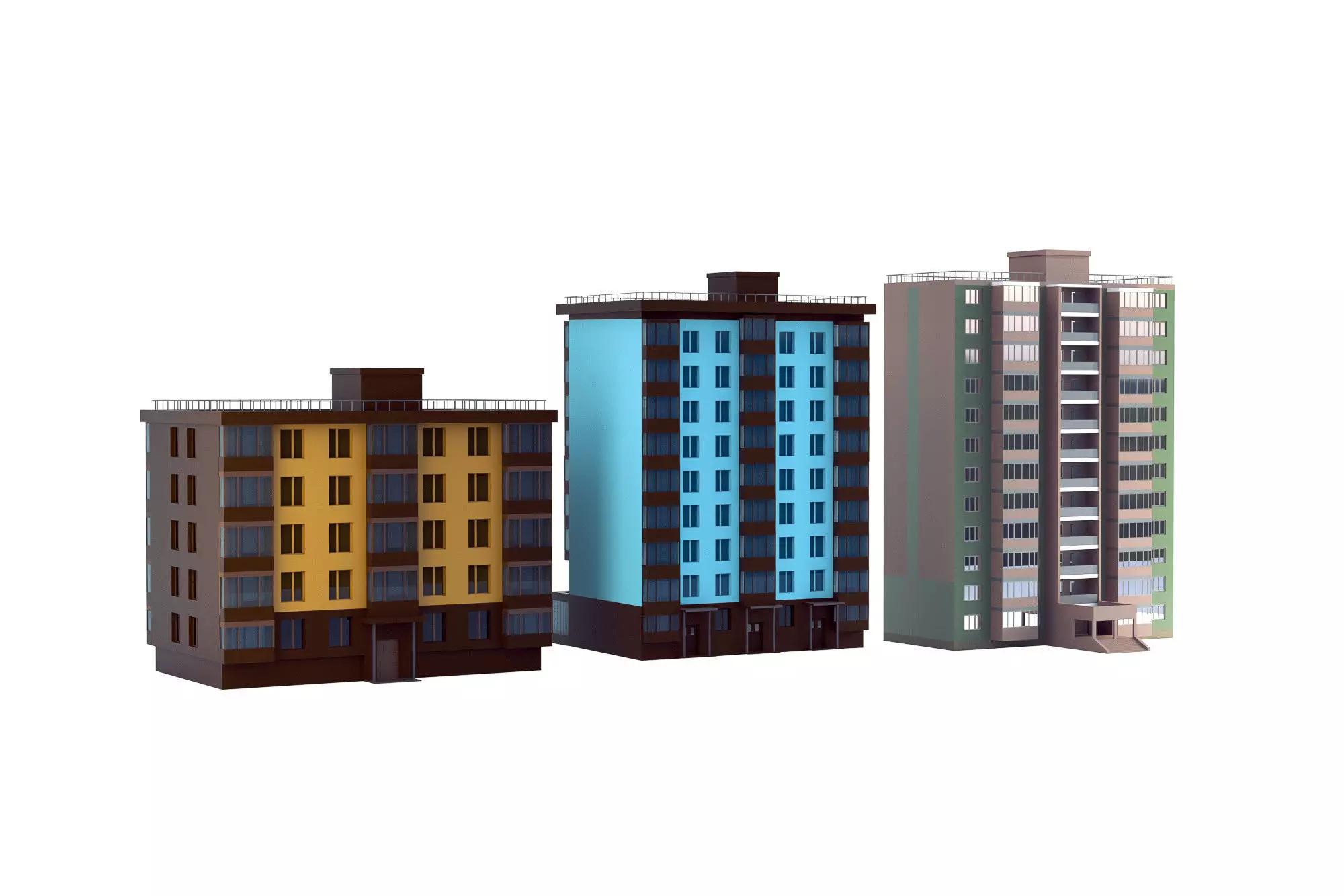 City building Low-poly 3D model