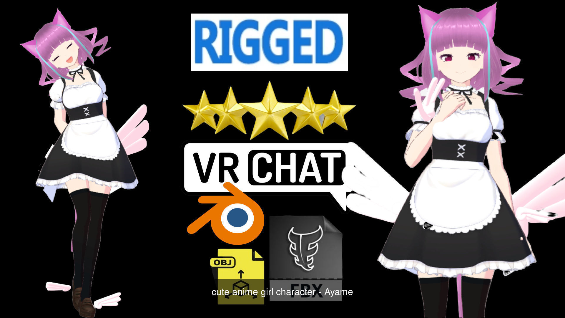 10 Cute Anime Girls Characters HUGEPACK 2 3D Model Collection_5