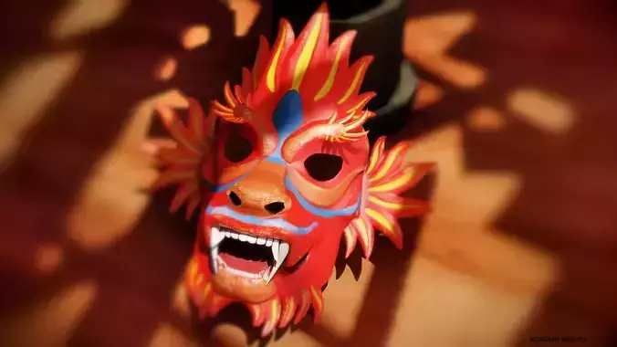 Demon mask game ready 3d model