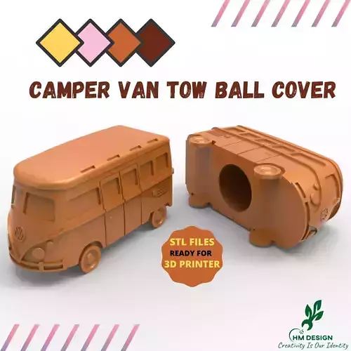 Camper Van Tow Ball Cover Cap Design 1