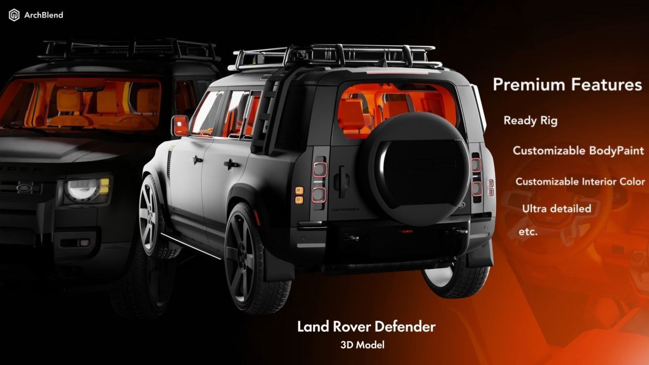 Land Rover Defender with HD Interior 3D model_1