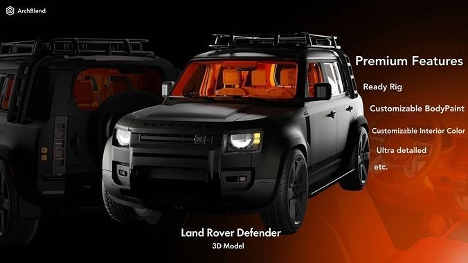 Land Rover Defender with HD Interior 3D model