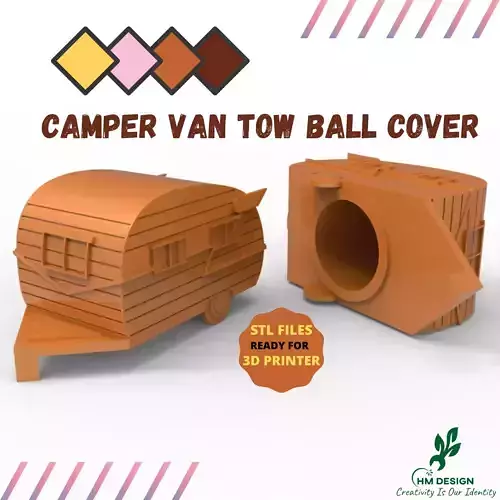Camper Van Tow Ball Cover Cap Design 2