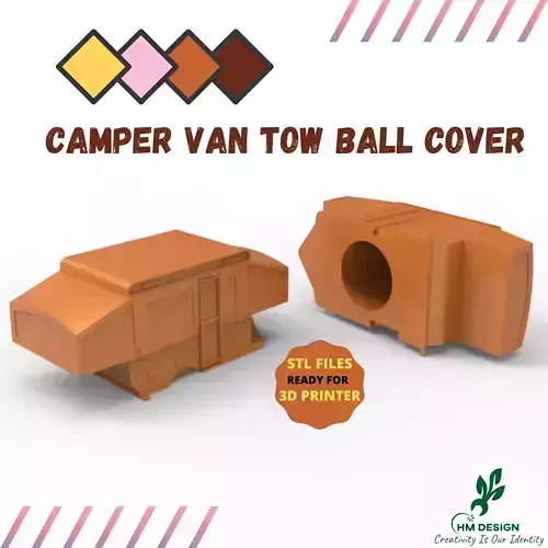 Camper Van Tow Ball Cover Cap Design 3