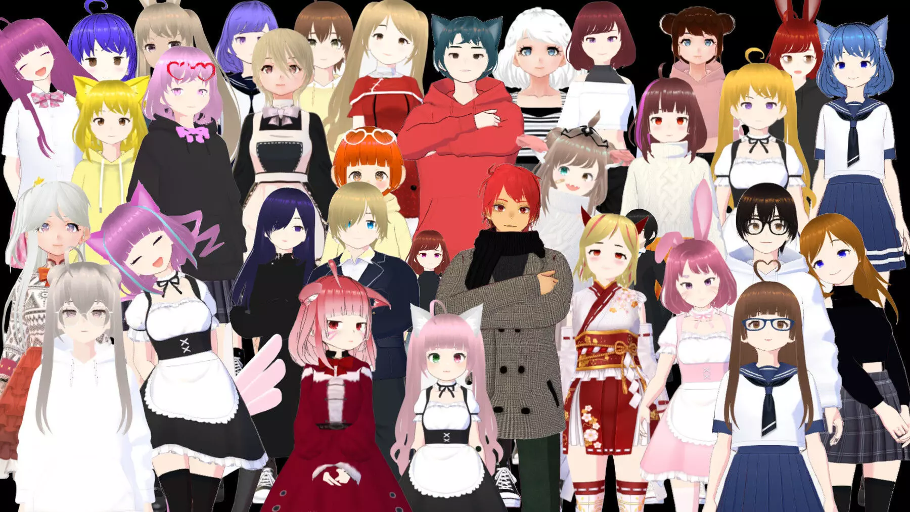 40 Girls Characters ANIMEPACK-70 off valid till June 30 3D Model Collection_0