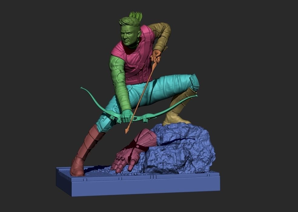 Hawkeye Endgame Fanart Statue 3D print model_4