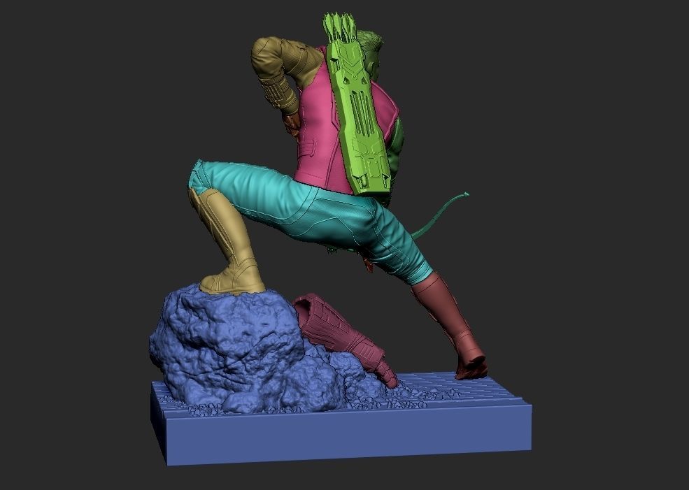 Hawkeye Endgame Fanart Statue 3D print model_5