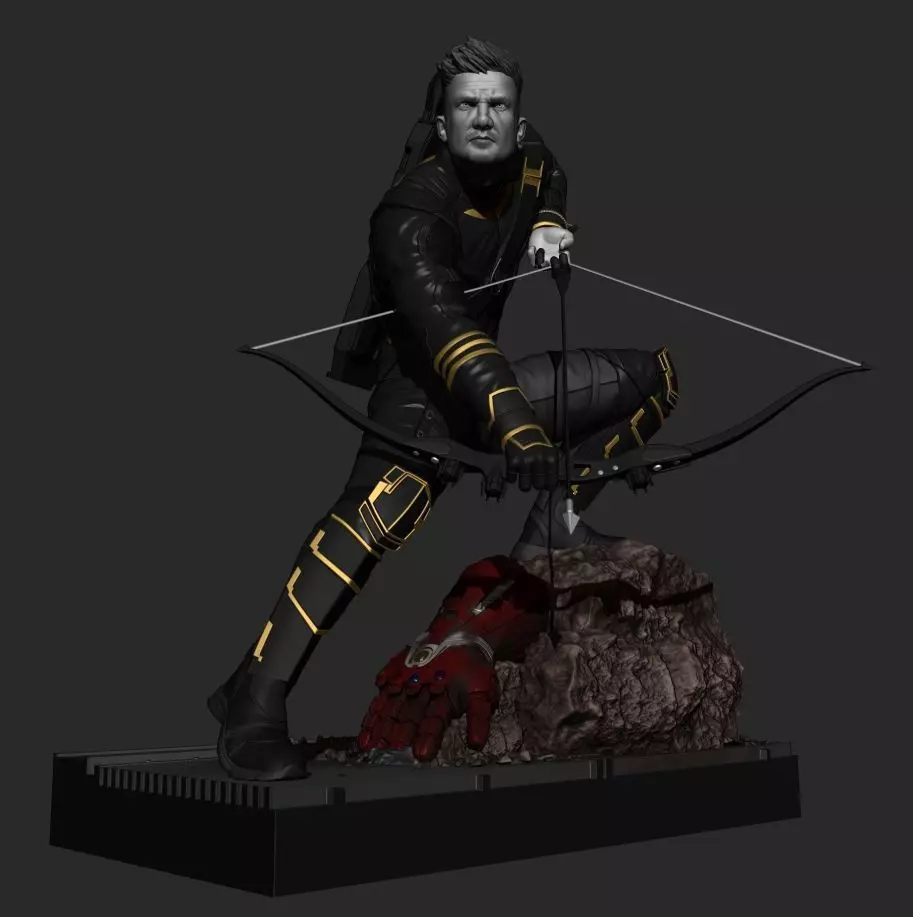 Hawkeye Endgame Fanart Statue 3D print model_0