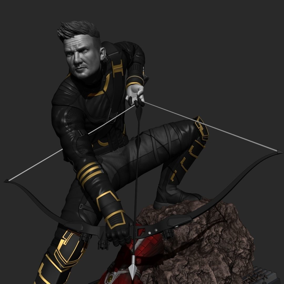 Hawkeye Endgame Fanart Statue 3D print model_1